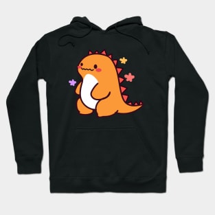 Kawaii cute orange dinosaur Hoodie